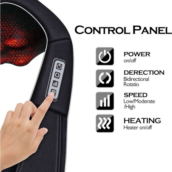 New Black Shiatsu Neck and Shoulder Massager - Picture 2 of 5